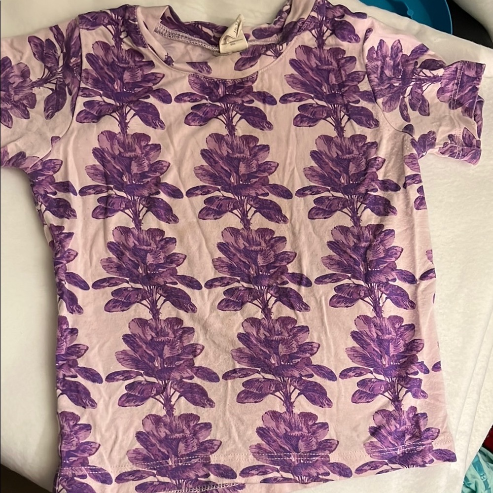 Purple Floral Kids Shirt